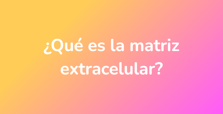 ¿Qué es la matriz extracelular?