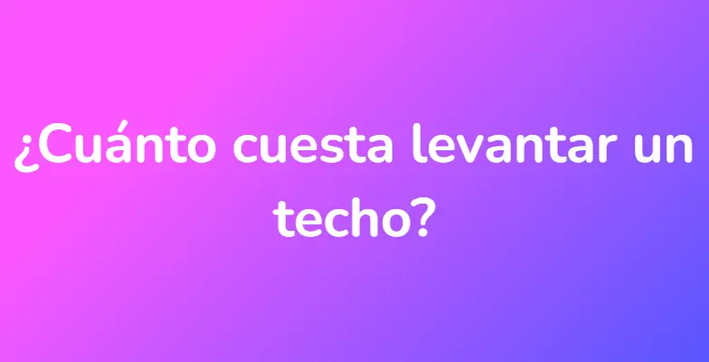 ¿Cuánto cuesta levantar un techo?