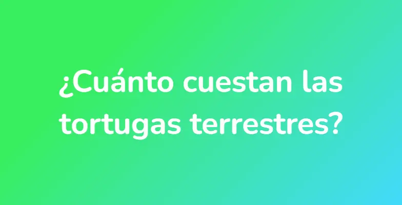 ¿Cuánto cuestan las tortugas terrestres?