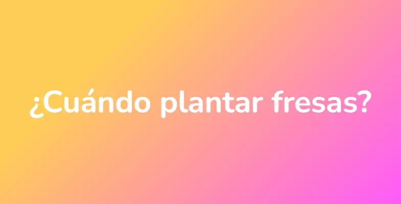 ¿Cuándo plantar fresas?