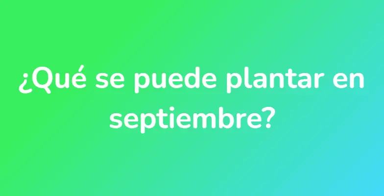 ¿Qué se puede plantar en septiembre?