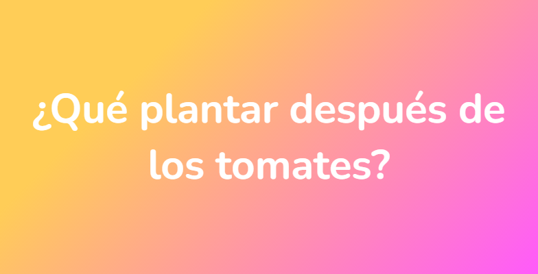 ¿Qué plantar después de los tomates?