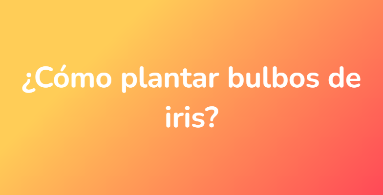 ¿Cómo plantar bulbos de iris?