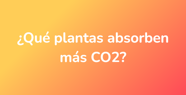 ¿Qué plantas absorben más CO2?