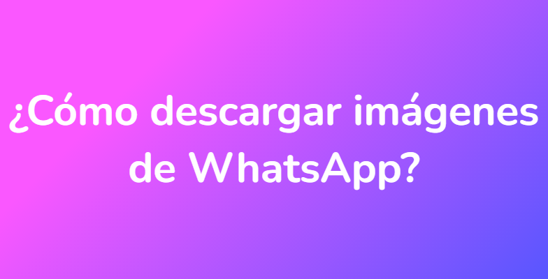 ¿Cómo descargar imágenes de WhatsApp?