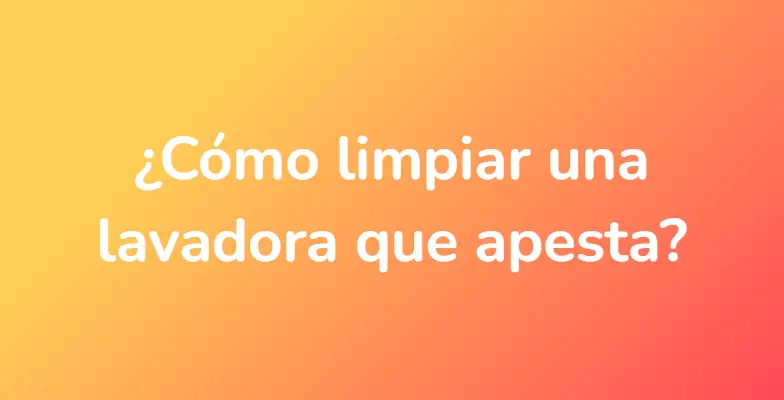 ¿Cómo limpiar una lavadora que apesta?