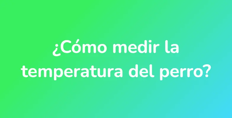 ¿Cómo medir la temperatura del perro?