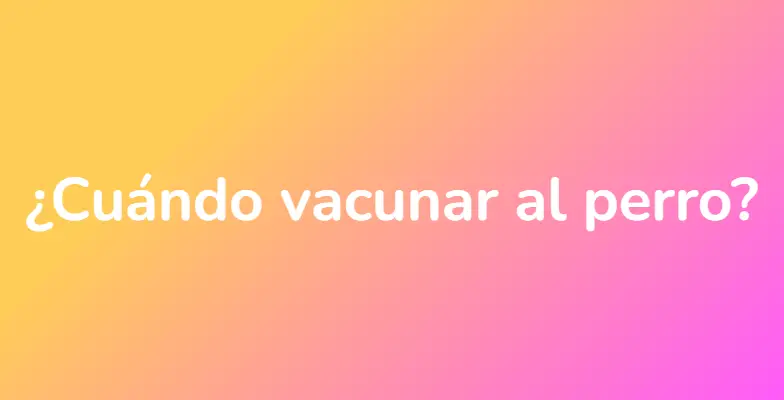 ¿Cuándo vacunar al perro?