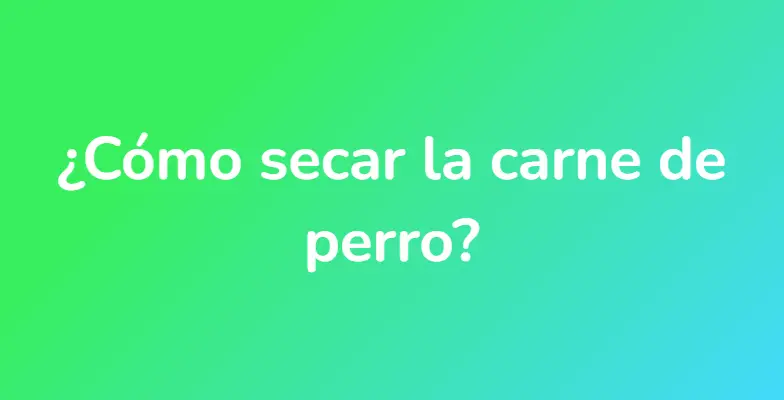 ¿Cómo secar la carne de perro?