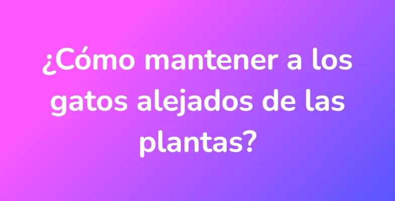 ¿Cómo mantener a los gatos alejados de las plantas?