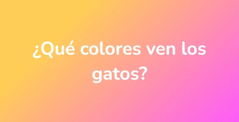 ¿Qué colores ven los gatos?