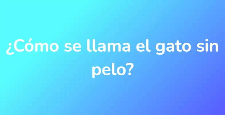 ¿Cómo se llama el gato sin pelo?