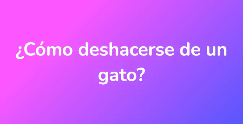 ¿Cómo deshacerse de un gato?