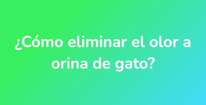 ¿Cómo eliminar el olor a orina de gato?