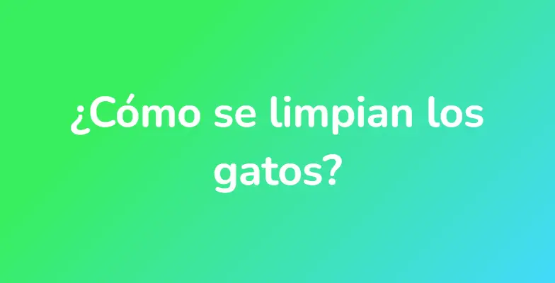 ¿Cómo se limpian los gatos?