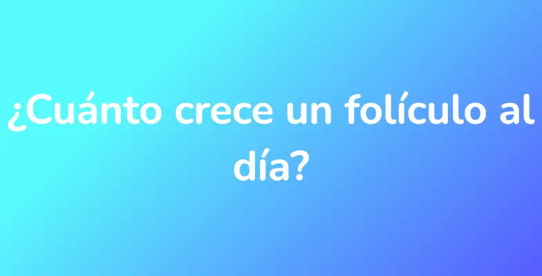 ¿Cuánto crece un folículo al día?