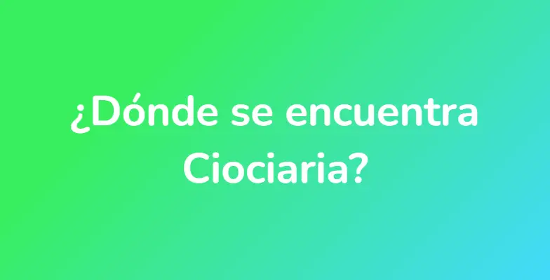 ¿Dónde se encuentra Ciociaria?