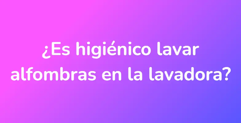 ¿Es higiénico lavar alfombras en la lavadora?