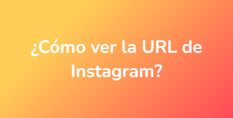 ¿Cómo ver la URL de Instagram?