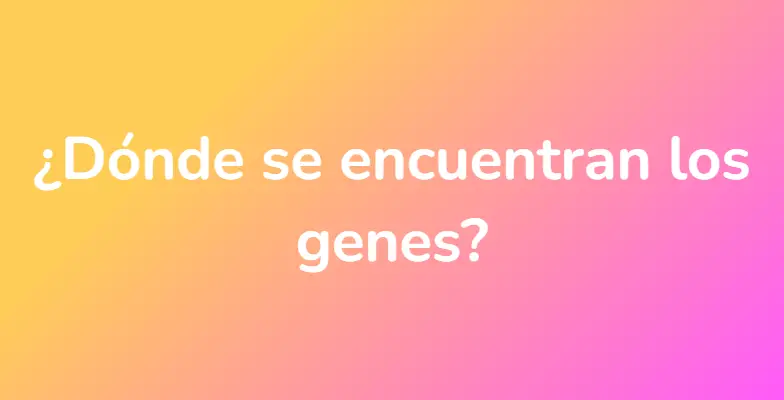 ¿Dónde se encuentran los genes?